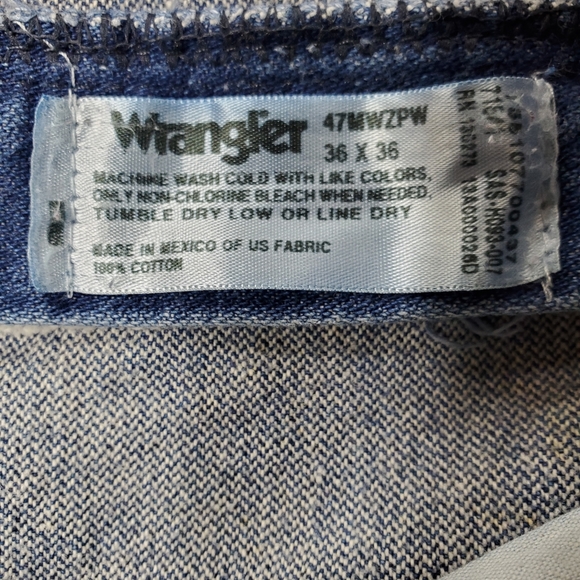 Wrangler 47MWZ jeans men's size 36 x 36L regular fit 100% cotton - Picture 3 of 12